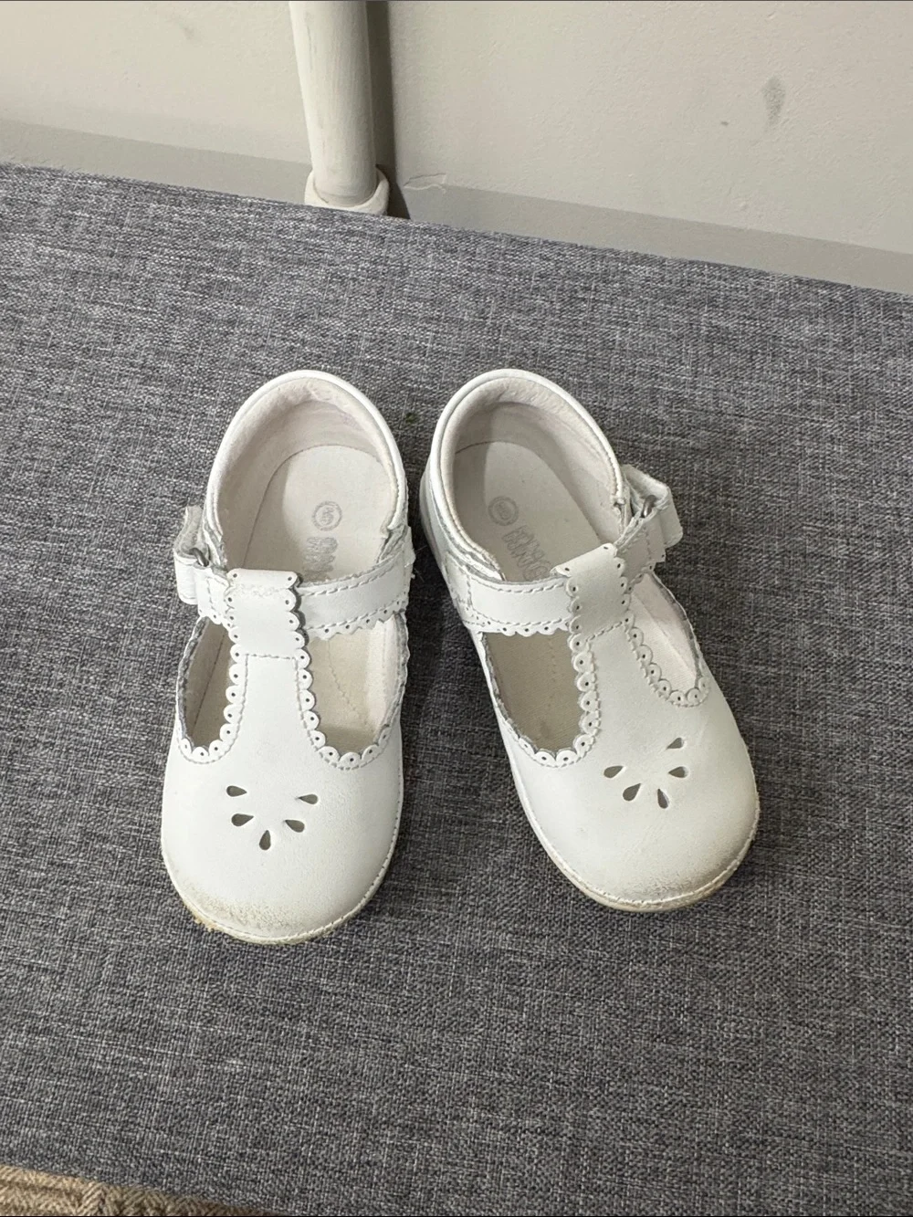 L'Amour White T-Strap Mary Jane Kids Dress Shoes